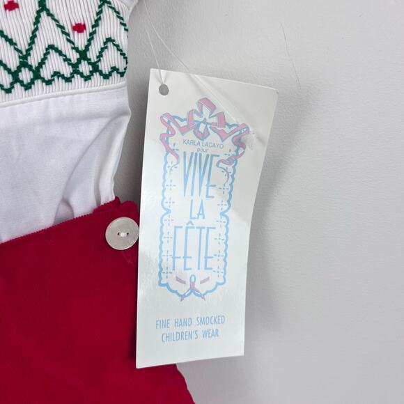 Vintage Vive-La-Fete Smocked Button On Shortall Romper 9 Months NWT - Picture 4 of 10